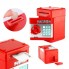 Копилка для банкнот и монет Number Bank детский сейф банкомат с кодовым замком, звуковым сопровождением и кнопками 19х14 см Red (19033-S1)