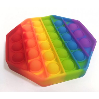 Сенсорная  игрушка Pop It, поп ит, "Нажми пузырь" пупырышки антистресс, восьмиугольник Multicolored (Bubble-12-S1)