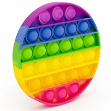 Сенсорная  игрушка Pop It, поп ит, "Нажми пузырь" пупырышки антистресс, круг Multicolored (Bubble-12-S1)