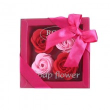 Подарочный набор ароматические розы из мыла Soap Flowers цветы ручной работы с эфирным маслом 4 бутона Розовые (Rose-8)