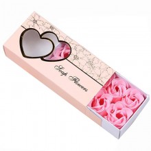 Подарочный набор цветы из мыла ароматические Soap Flowers с эфирным маслом розы в подарочной упаковке 10 роз Розовые (Rose-2)