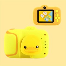 Цифровой детский фотоаппарат с силиконовой крышкой в форме уточки Cartoon Camera с цветным дисплеем и играми Yellow (Х11-Duck-S1)