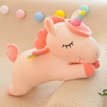 Мягкая игрушка Единорог с разноцветными крыльями Baby Sweet бархатный плюш 28 см Розовая (FL-28-S1)