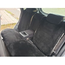Меховая накидка на задние сиденья автомобиля FurCar двухсторонний натуральный мех 152х62 см Черная (304-NZ-S1)