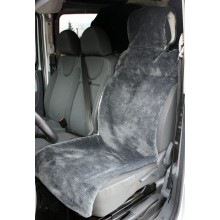 Меховая накидка на ОДНО переднее сиденье автомобиля FurCar двухсторонний натуральный мех 150х50 см Серая (318-N-S1)