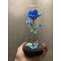 Роза в стеклянной колбе с Led подсветкой Синяя романтический подарок UKC 23 см (Rose23-S1)