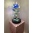 Роза в стеклянной колбе с Led подсветкой Синяя романтический подарок UKC 23 см (Rose23-S1)