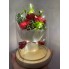 Три розы букет в стеклянной колбе с Led подсветкой в подарочной коробке Красные UKC 21 см (Rose21-S1)