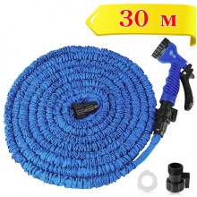 Шланг для полива саморастягивающийся X-HOSE с распылителем 7 режимов 30 м Синий (Garden hose-30-S1)