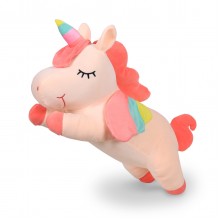 Мягкая игрушка Единорог с разноцветными крыльями Baby Sweet бархатный плюш 60 см Розовая (FL-60-S1)