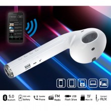 Портативная беспроводная колонка UKC Speaker Super Bass FM USB Bluetooth 22,2см Белая (MK-101-S1)