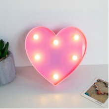 Ночник для детей Сердце LOVE 6 светодиодов UKC Baby Play LED-светильник 16,5 см Розовый (Heart-FL-S1)