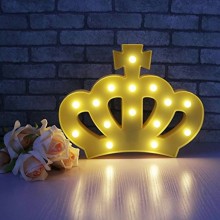 Ночник для детей Корона Монарха 15 светодиодов UKC Baby Play LED-светильник 22х29 см Жёлтый (Crown-FL-S1)