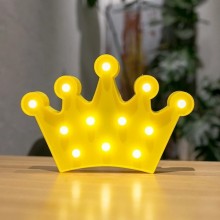 Ночник для детей Корона 12 светодиодов UKC Baby Play LED-светильник Жёлтый (Crown-FL-S1)
