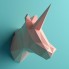 3D-фигура Единорог Голова Интерьерная Аппликация Papercraft бумага LUX качества и клей (443-S1)
