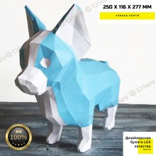 3D Фигура Собака Корги Интерьерная Аппликация Papercraft бумага LUX качества и клей (439-S1)