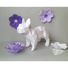 3D-аппликация оригами Мопс Papercraft бумага LUX качества и клей (050-S1)