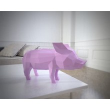 3D-аппликация оригами Свинья Papercraft бумага LUX качества и клей (052-S1)