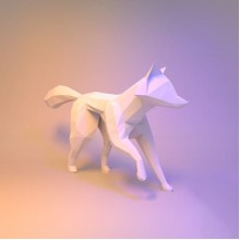 3D-аппликация оригами Лиса Papercraft бумага LUX качества и клей (065-S1)