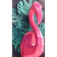 3D-аппликация оригами Фламинго Papercraft бумага LUX качества и клей (078-S1)