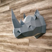 3D-аппликация оригами Носорог Papercraft бумага LUX качества и клей (087-S1)