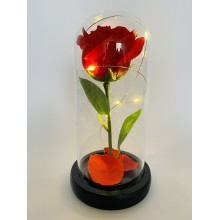 Роза с LED подсветкой Just for You цветок в стеклянной прозрачной колбе Красная (Rose Big-20)