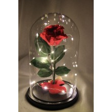 Роза в стеклянной колбе с Led подсветкой Just for You романтический подарок 21 см Красная (Rose-2022-S1)