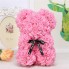 Мишка из роз с бантиком Bear цветочная композиция из нежных и мягких 3D роз подарок 25 см Розовый (Teddy-Flower-S1)