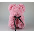 Мишка из роз с бантиком Bear цветочная композиция из нежных и мягких 3D роз подарок 25 см Розовый (Teddy-Flower-S1)