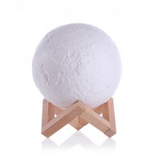 Ночник светильник лампа 3D Moon touch control настольная 15 см с рельефом Луны 5 режимов свечения Белая