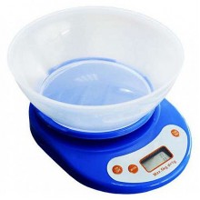 Электронные кухонные весы Matarix со съёмной пластиковой чашей до 5кг Синие (KE-2)