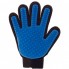 Перчатка для вычёсывания шерсти True Touch с застёжкой на липучке  24х17 см Чёрно-синяя