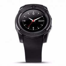 Смарт часы Smart Watch с тремя экранными циферблатами круглые Чёрные (V8)