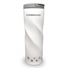 Термокружка Starbucks рельефный корпус 22,5 см Белая (Tkr-1)