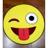 Ковёр Smile круглый безворсовый прорезиненный с антистатическим покрытием 80 см Смайлик Жёлтый (2454718S)