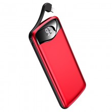 Универсальная мобильная батарея Usams повербанк со встроенным кабелем Lightning 10000mAh Красная (US-CD90-itS)