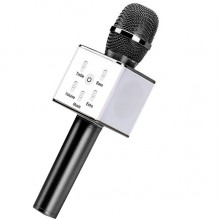 Микрофон Wster со встроенным аккумулятором в чехле Bluetooth 25см Чёрный (Q7-А)
