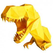 3D-аппликация Papercraft оригами голова динозавра Yellow (015)
