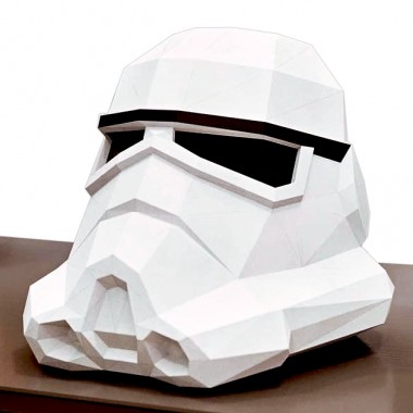 3D-аппликация Papercraft оригами шлем штурмовика Star Wars White (014)